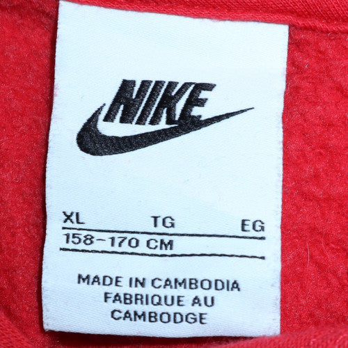 Nike Boys Red XL Pullover Hoodie Fleece Sweatshirt Graphic Logo