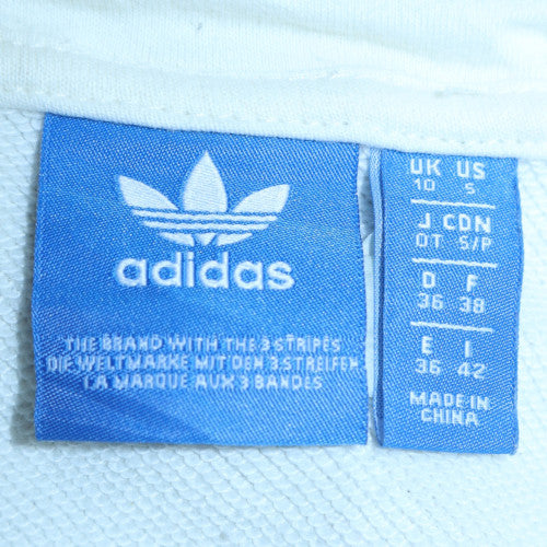Adidas Women White Red 1/2 Zip Hooded Sweatshirt Size 10