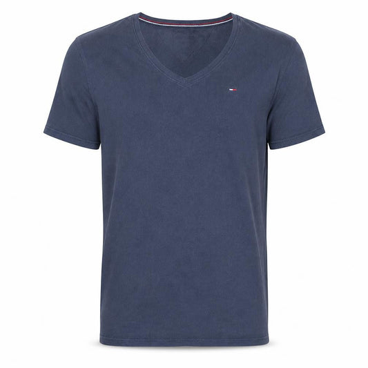 Tommy Jeans Men's Navy V-Neck Regular Fit Cotton T-Shirt M