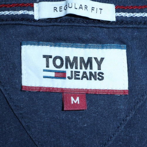 Tommy Jeans Men's Navy V-Neck Regular Fit Cotton T-Shirt M