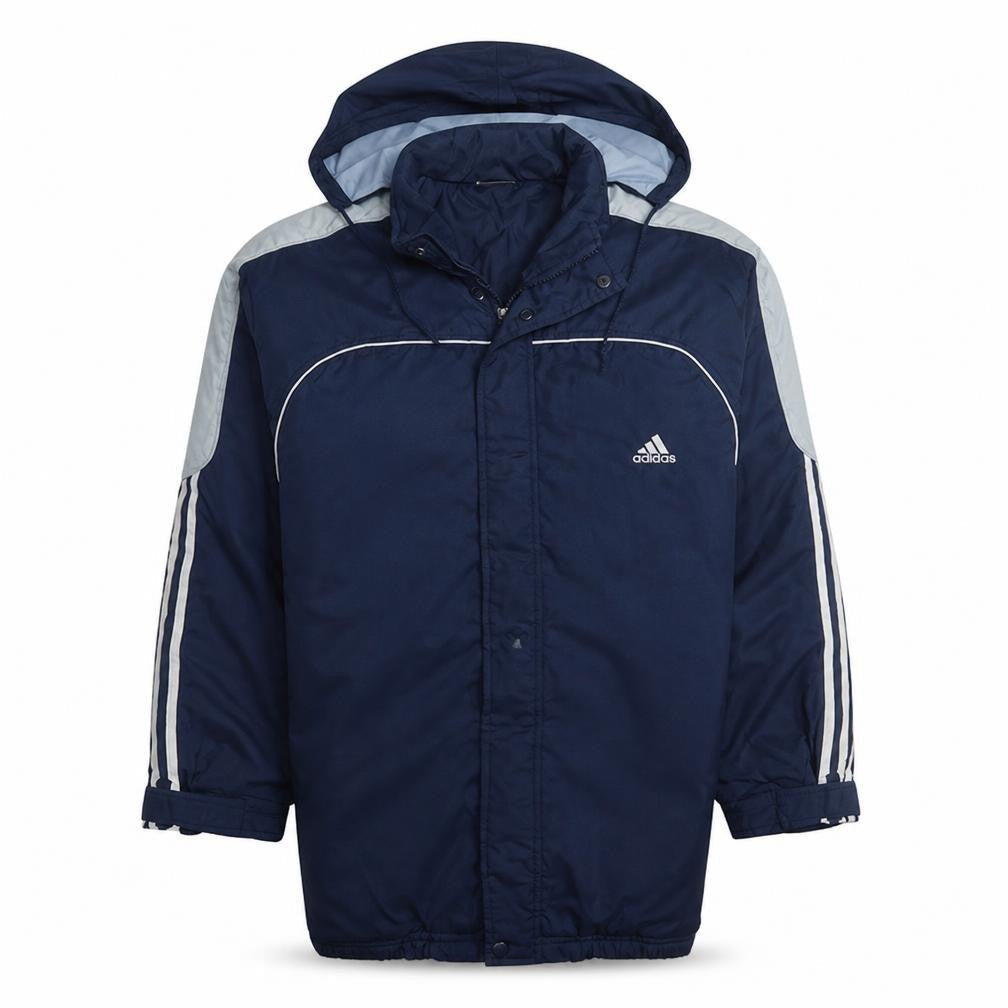Adidas Men's Blue Hooded Waterproof Parka Jacket Size M