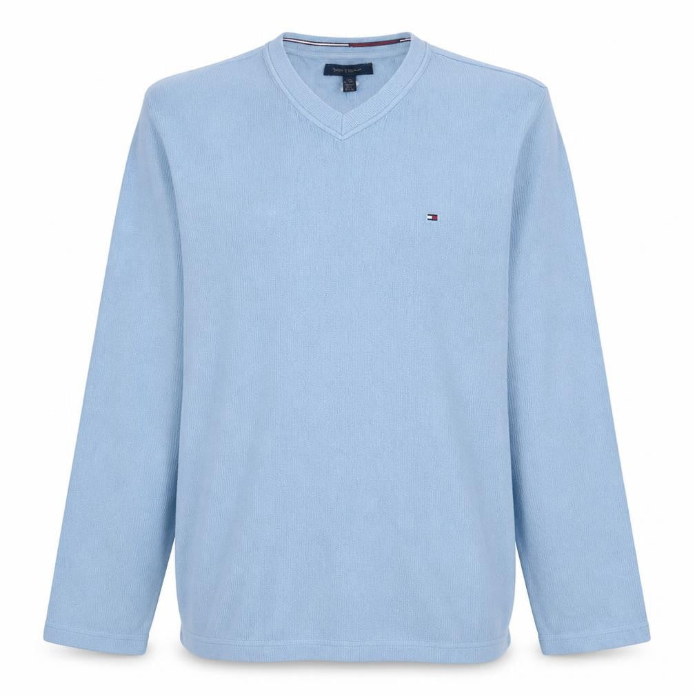 Tommy Hilfiger Men’s Blue V-Neck Cotton Pullover Jumper XL