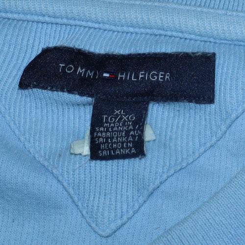 Tommy Hilfiger Men’s Blue V-Neck Cotton Pullover Jumper XL
