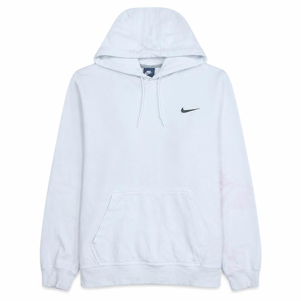 Nike Men’s White Pullover Hoodie L Regular Fit Fleece Sweatshirt