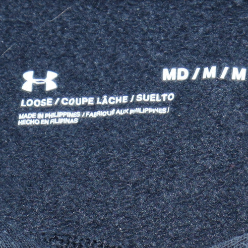 Under Armour Mens Black Pullover Hoodie M Relaxed Fit Fleece