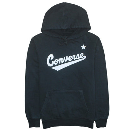 Converse Men's Black Pullover Hoodie S Logo Graphic Fleece