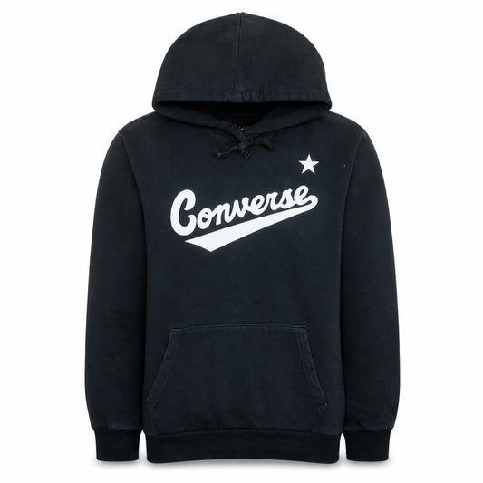 Converse Men's Black Pullover Hoodie S Logo Graphic Fleece