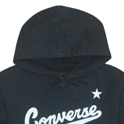 Converse Men's Black Pullover Hoodie S Logo Graphic Fleece