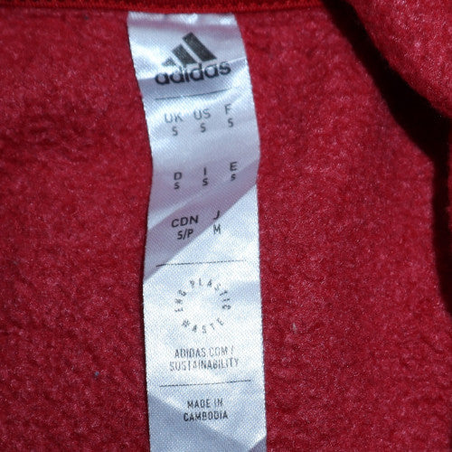 Adidas Men's Red Pullover Hoodie Size S Fleece Logo Sportswear