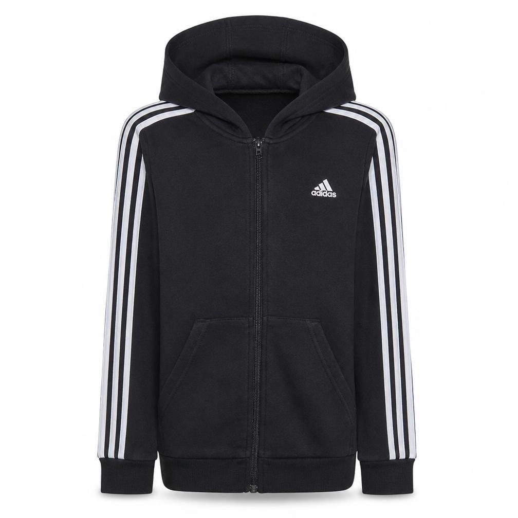 Adidas Boys Black Full Zip Hoodie 14 Years Regular Fit Sports Fleece