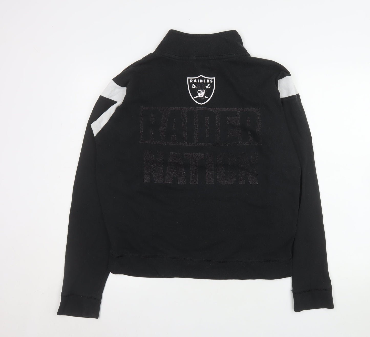 Victoria's Secret PINK Women's Black Raiders 1/4 Zip Sweatshirt M