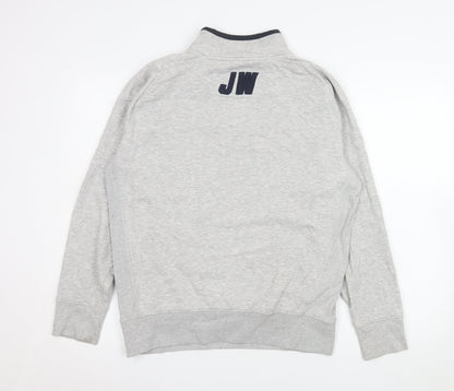 Jack Wills Mens Grey 1/4 Zip Sweatshirt Size S Cotton Blend