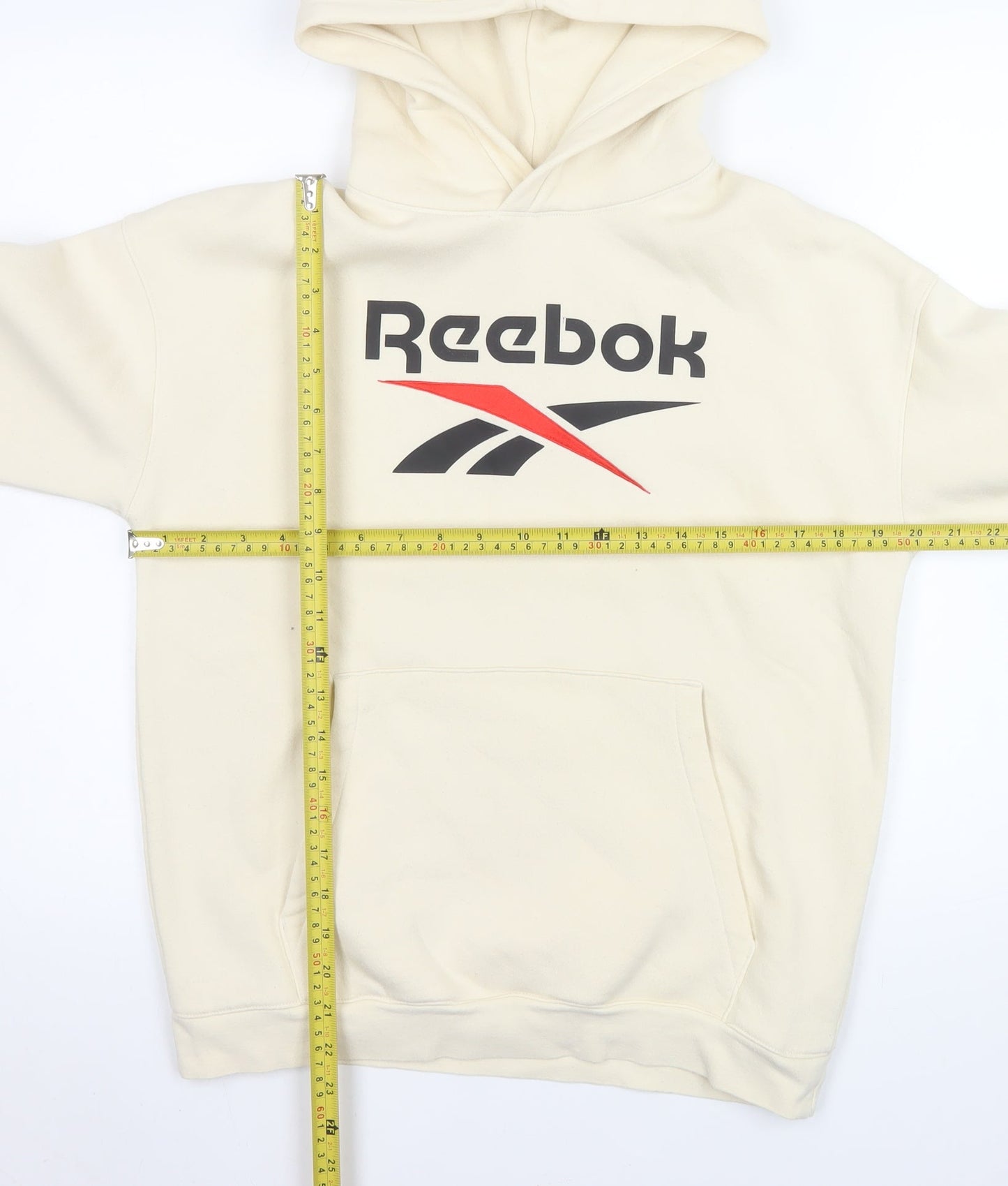 Reebok x H&M Girls Beige Hoodie 13-14 Years Pullover Hooded Sweatshirt