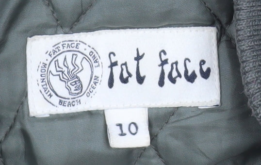 Fat Face Women Green Faux Fur Hooded Parka Coat Size 10