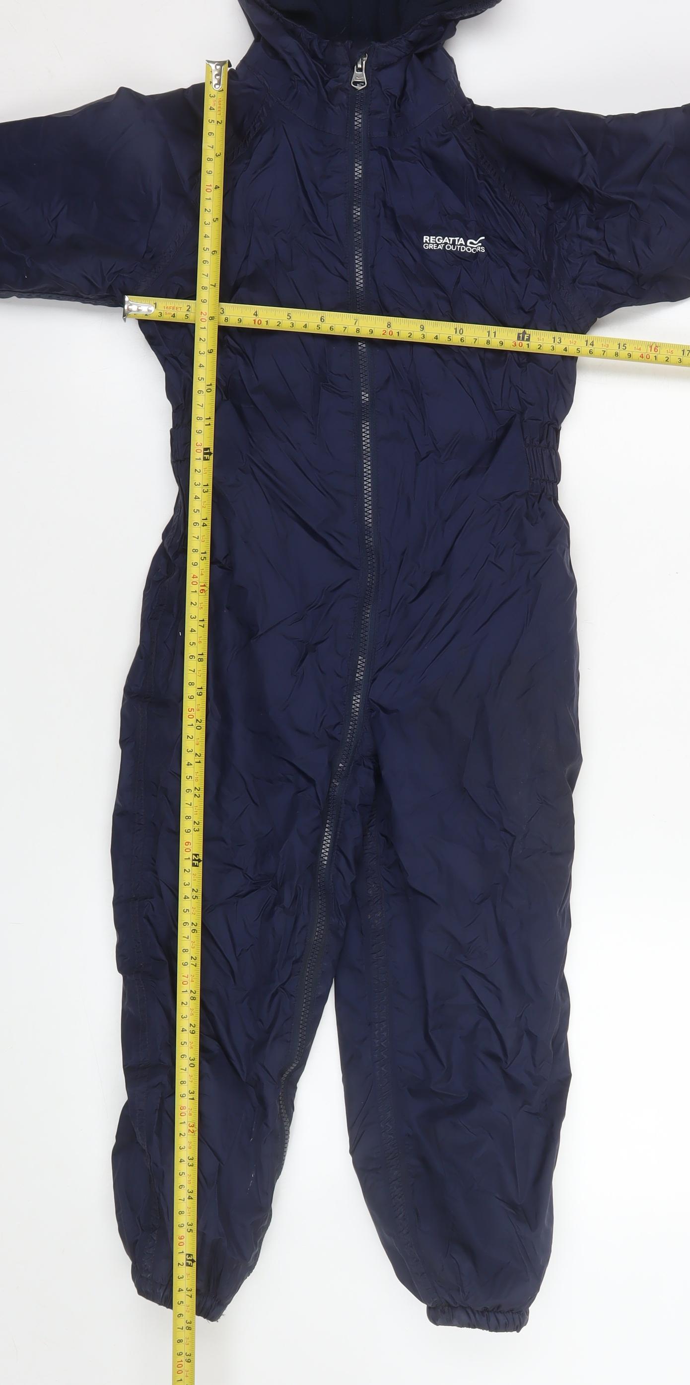 Regatta Boys Blue Waterproof Hooded Snowsuit 6-7 Years Winter Outerwear