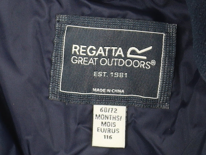Regatta Boys Blue Waterproof Hooded Snowsuit 6-7 Years Winter Outerwear