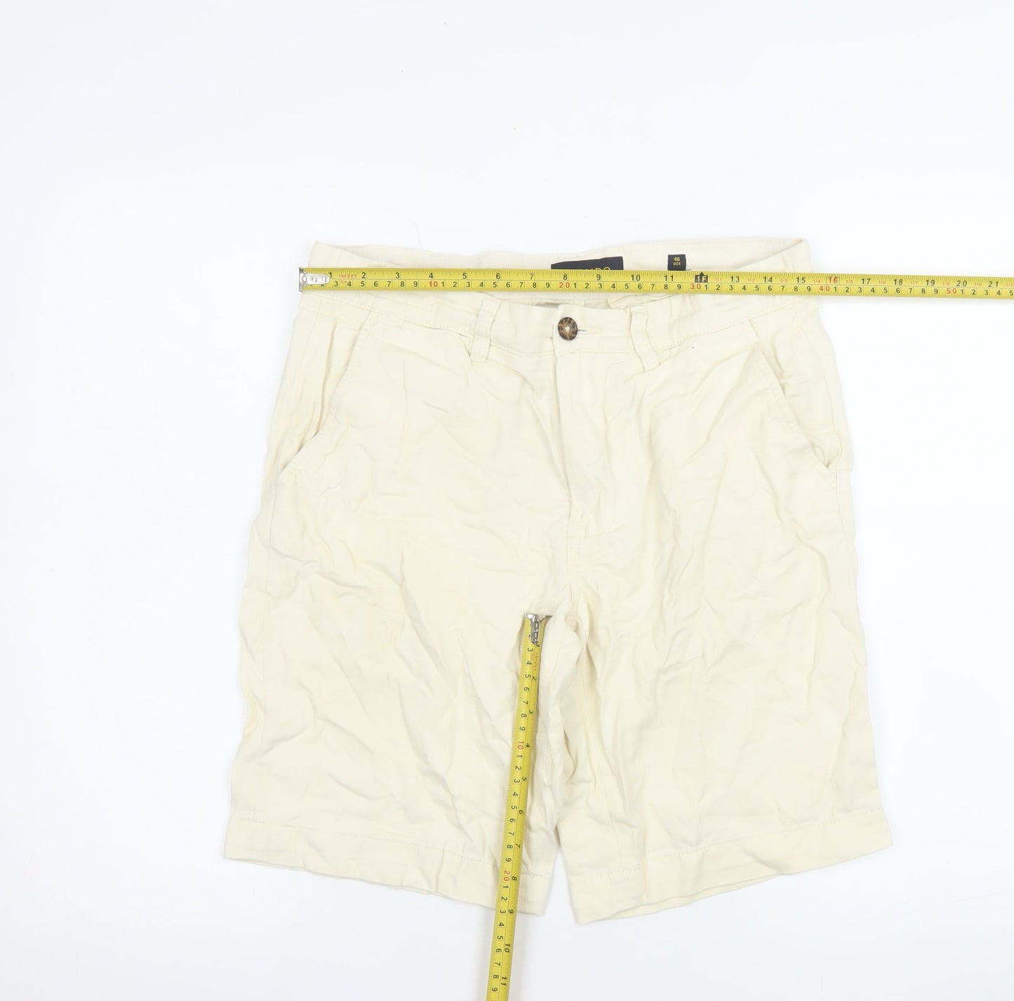 Piombo Men's Beige Chino Shorts Size S Casual Cotton