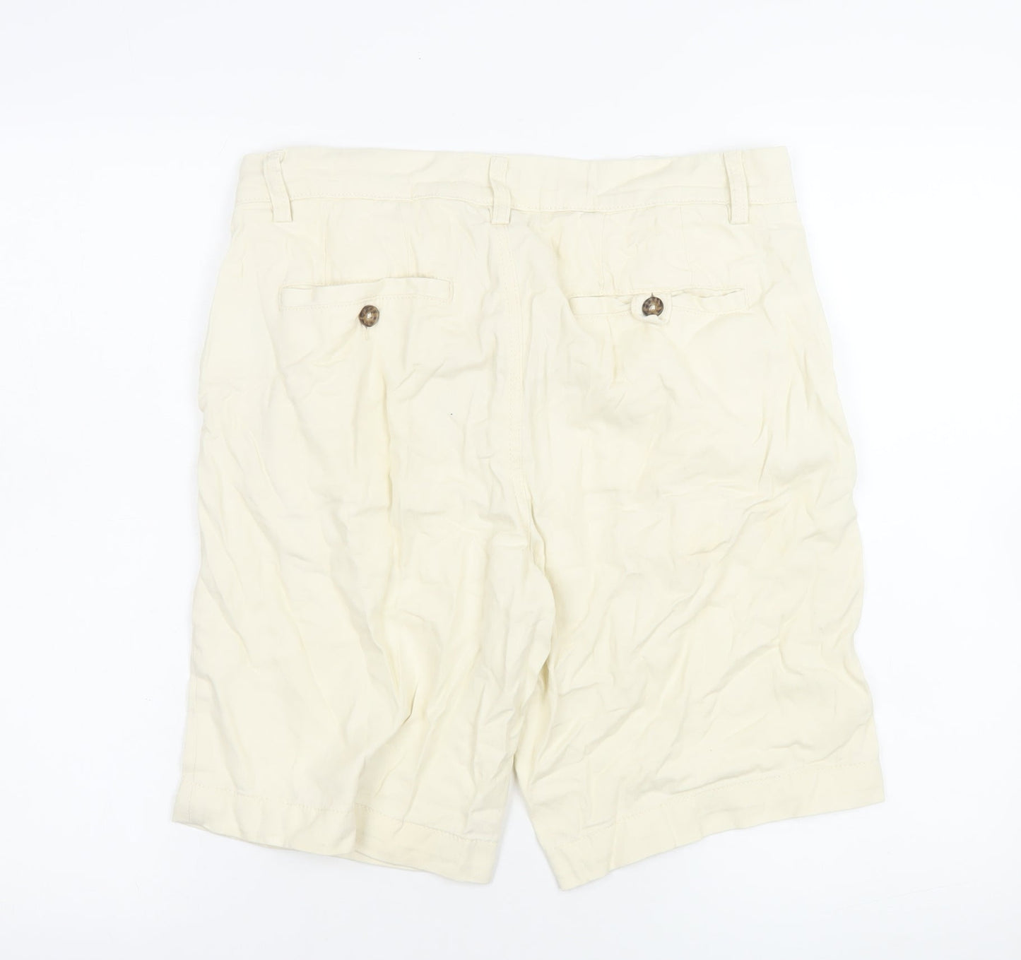 Piombo Men's Beige Chino Shorts Size S Casual Cotton