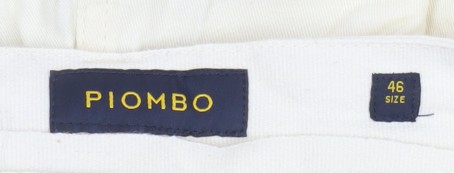 Piombo Men's Beige Chino Shorts Size S Casual Cotton