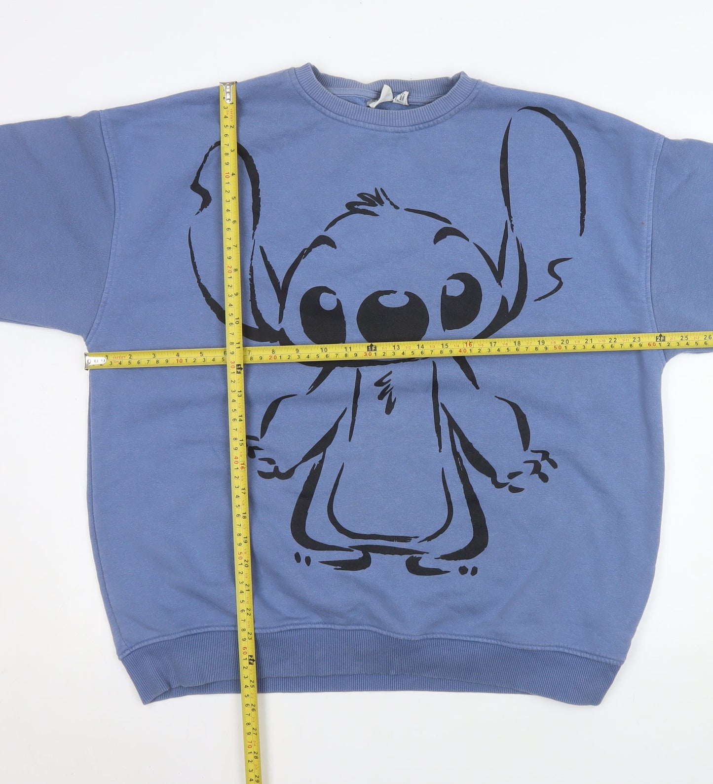 Primark Women Blue Stitch Graphic Pullover Sweatshirt Size 10/12