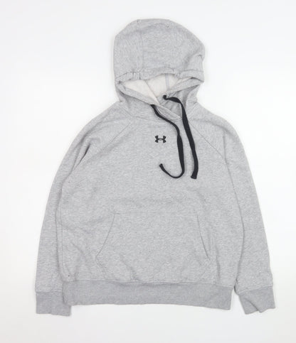 Under Armour Women's Grey Pullover Hoodie Small Loose Fit Cotton Blend