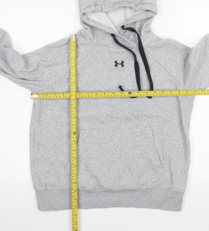 Under Armour Women's Grey Pullover Hoodie Small Loose Fit Cotton Blend