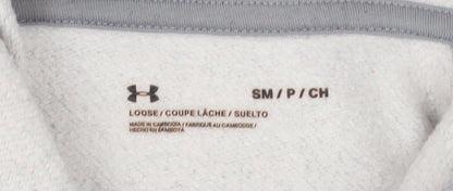 Under Armour Women's Grey Pullover Hoodie Small Loose Fit Cotton Blend