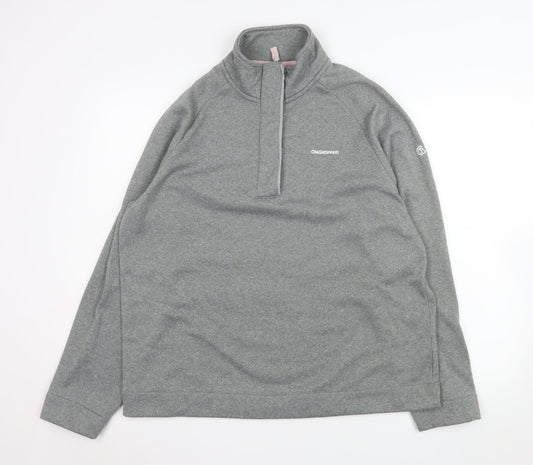Craghoppers Women's Grey 1/2 Zip Fleece Sweatshirt UK 20 Polyester