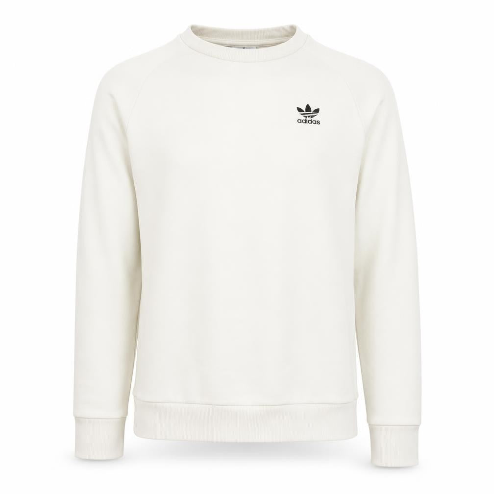 Adidas Men’s Ivory Crew Neck Pullover Sweatshirt XS Logo Cotton