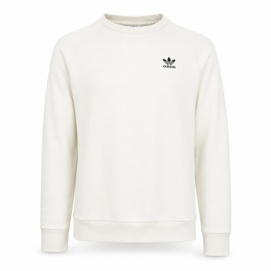 Adidas Men’s Ivory Crew Neck Pullover Sweatshirt XS Logo Cotton