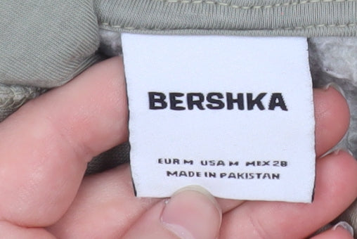 Bershka Women's Beige Cropped Hooded Jacket Size 12 Regular Fit