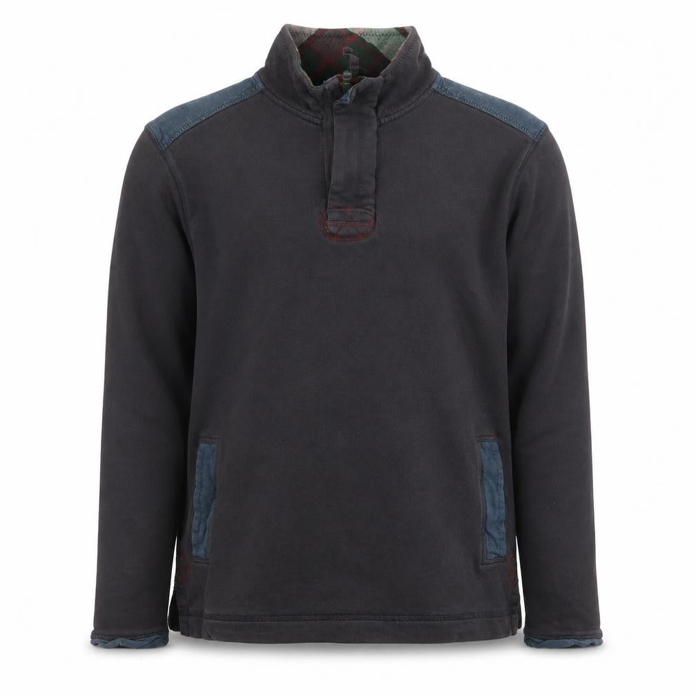 W Stuff & Co Mens Black 1/4 Zip Pullover Sweatshirt Medium Cotton