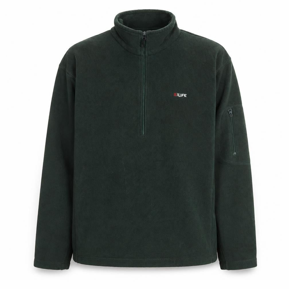 X:Life Men's Green Fleece 1/4 Zip Pullover Sweatshirt M