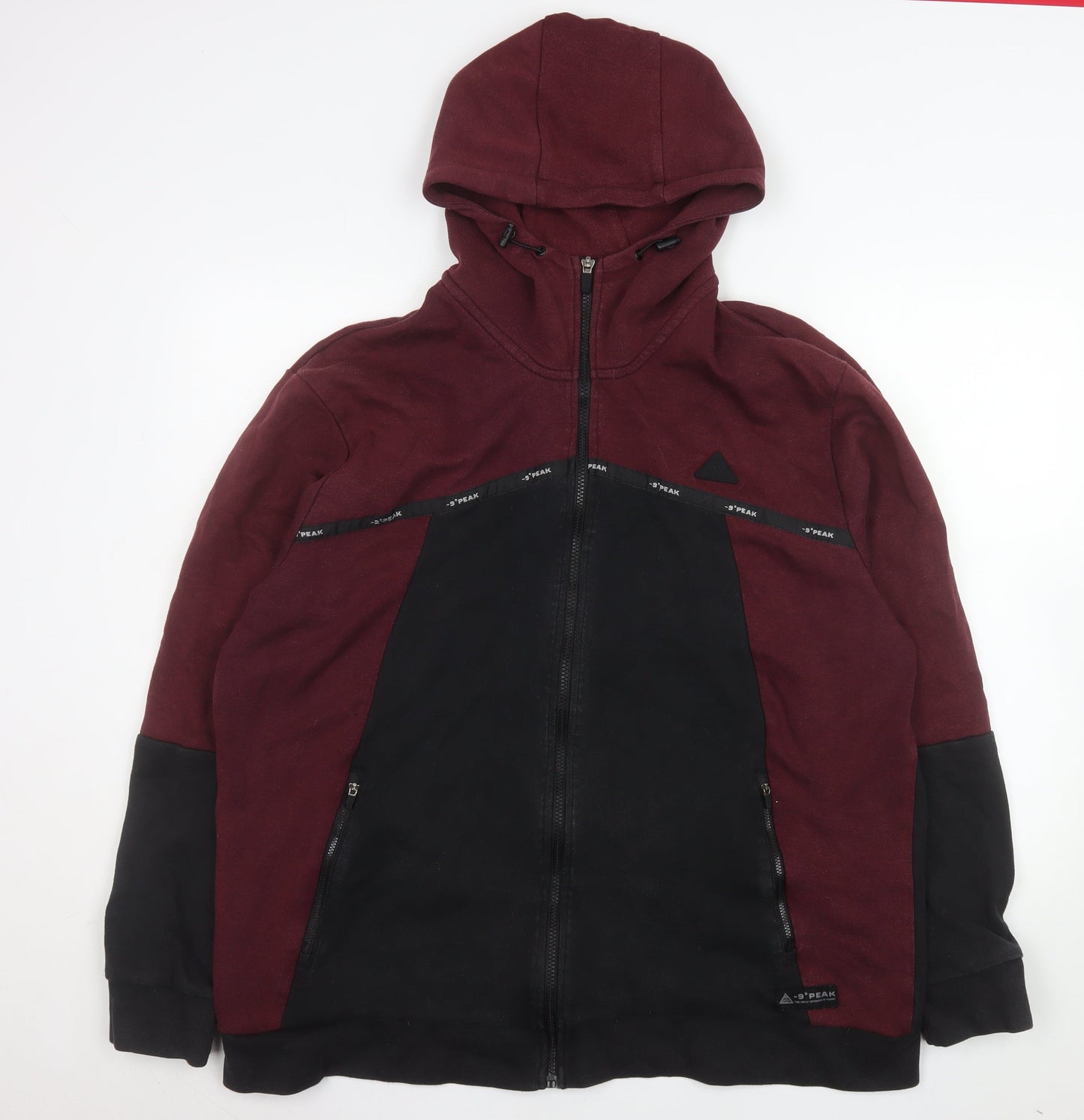 -9° PEAK Men's Black 2XL Hooded Full Zip Fleece Jacket