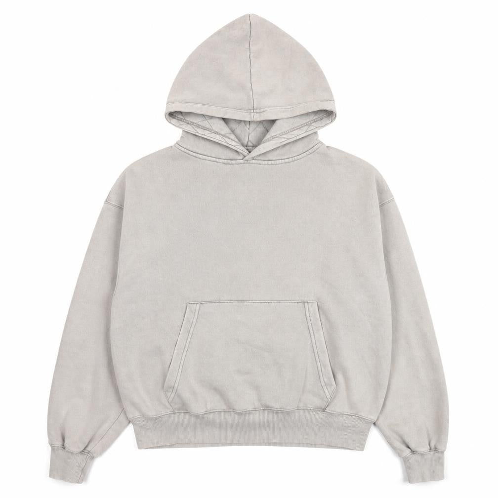 Pull&Bear Men Grey Pullover Hoodie S Regular Fit Fleece Lined