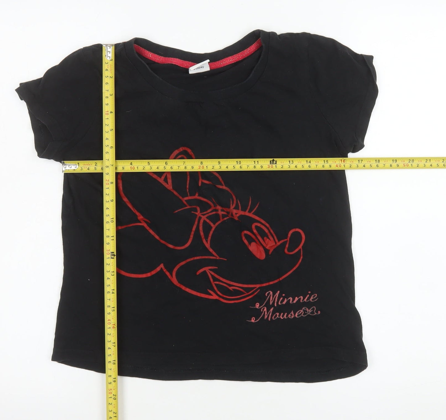 Next Women’s Black Minnie Mouse Cotton T-Shirt XS Short Sleeve
