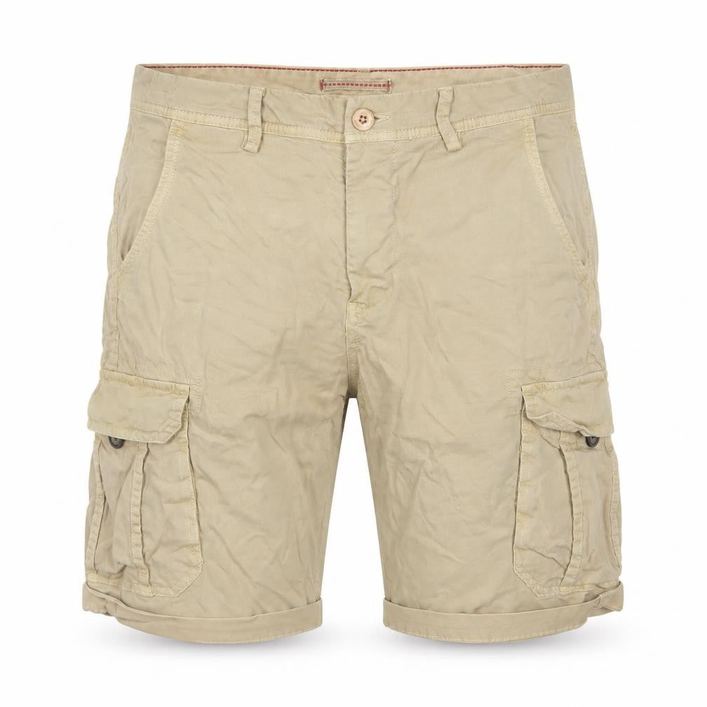 Montezemolo Men's Beige Cotton Cargo Shorts Size 46 Regular Fit