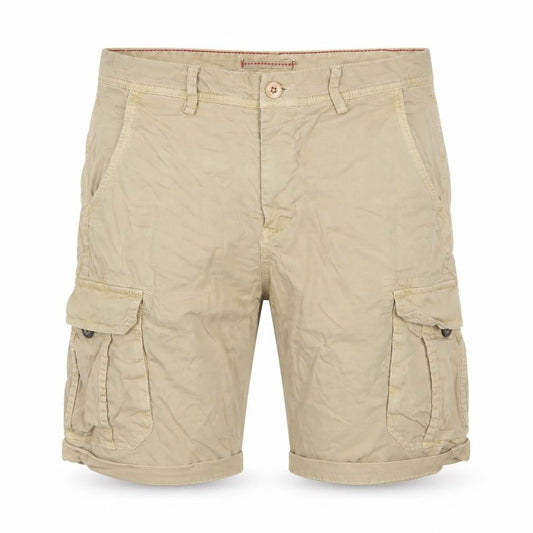 Montezemolo Men's Beige Cotton Cargo Shorts Size 46 Regular Fit