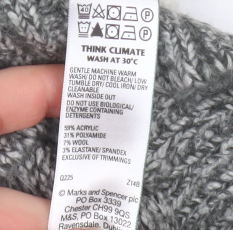 Marks and Spencer Men's Grey Fair Isle 1/2 Zip Wool Blend Pullover Sweatshirt Size S