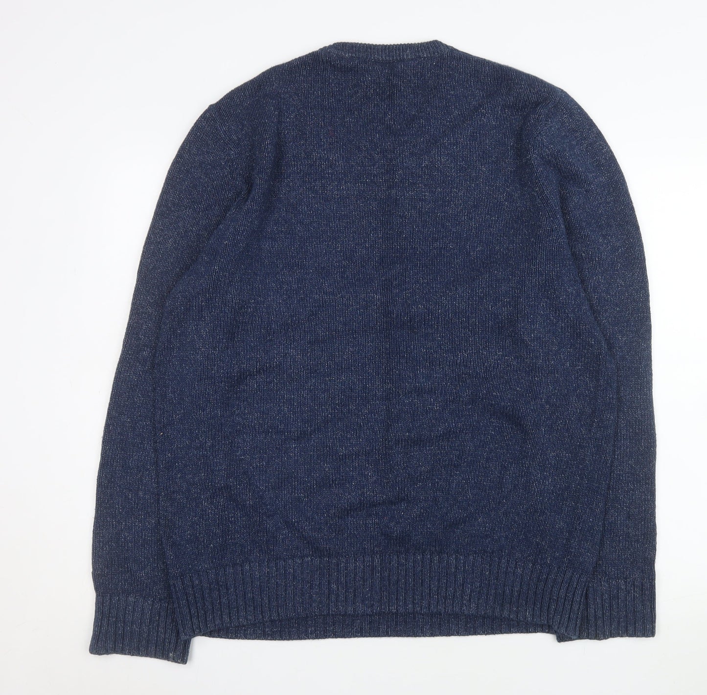 GAP Men's Blue Lightning Crew Neck Cotton Jumper Size L
