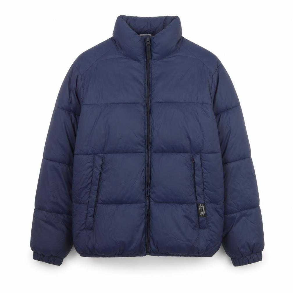 Pull & Bear Men's Blue Puffer Jacket Size M Full Zip Winter Coat