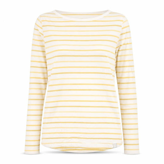 FatFace Women’s Yellow White Striped Long Sleeve Cotton Top Size 8