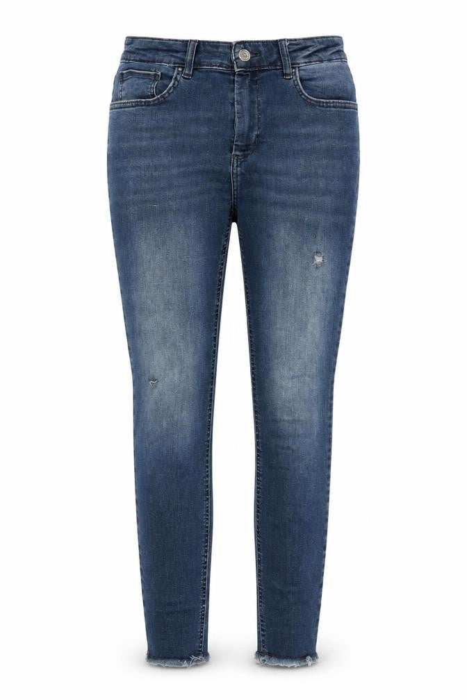 Only Women's Blue Skinny Jeans L 32 Distressed Denim