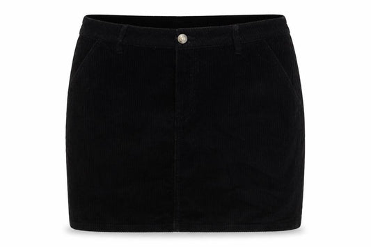 FatFace Women Black Corduroy Knee Length Pencil Skirt UK 12