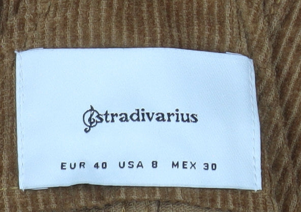 Stradivarius Women Brown Corduroy Dungaree Dress UK 12 Adjustable Strap