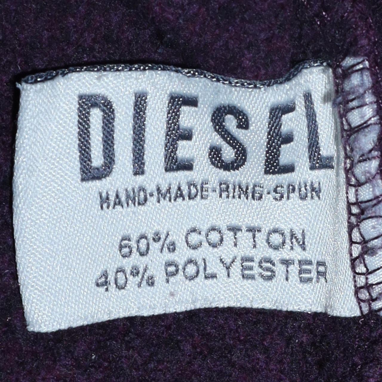 Diesel Womens Purple Full Zip Hoodie Medium Cotton Blend Casual