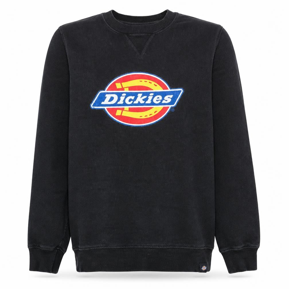 Dickies Men's Black Small Crew Neck Graphic Logo Sweatshirt