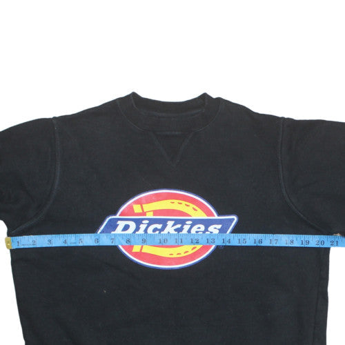 Dickies Men's Black Small Crew Neck Graphic Logo Sweatshirt