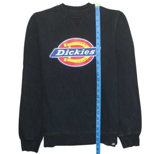 Dickies Men's Black Small Crew Neck Graphic Logo Sweatshirt