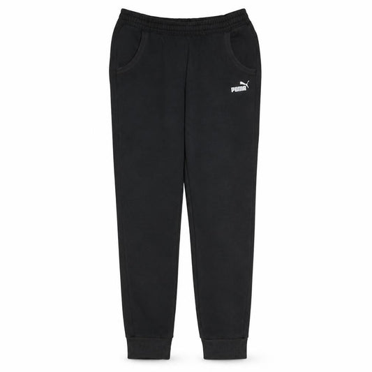 Front view of Puma Men's Black Jogger Sweatpants S Regular Fit Fleece Trousers